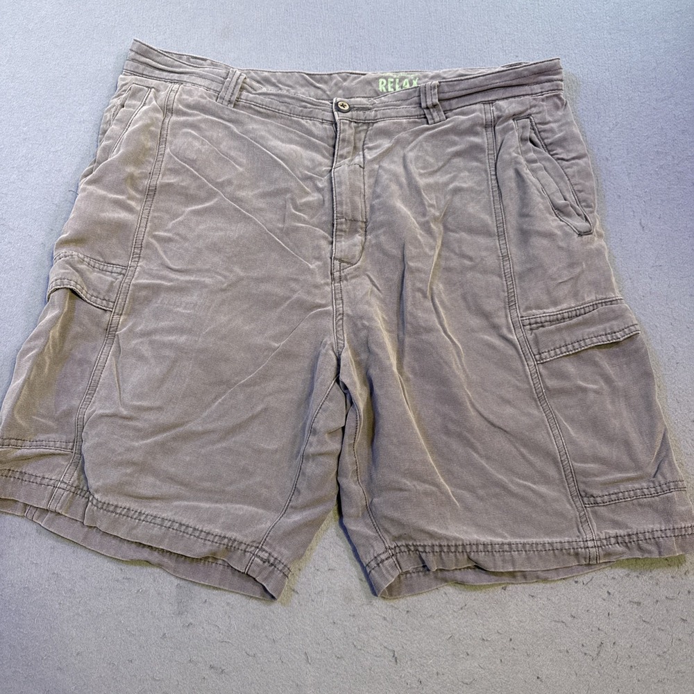 Tommy Bahama Cargo Shorts Mens 38 Gray Relax Flat Front Lyocell Cotton 9 Inseam